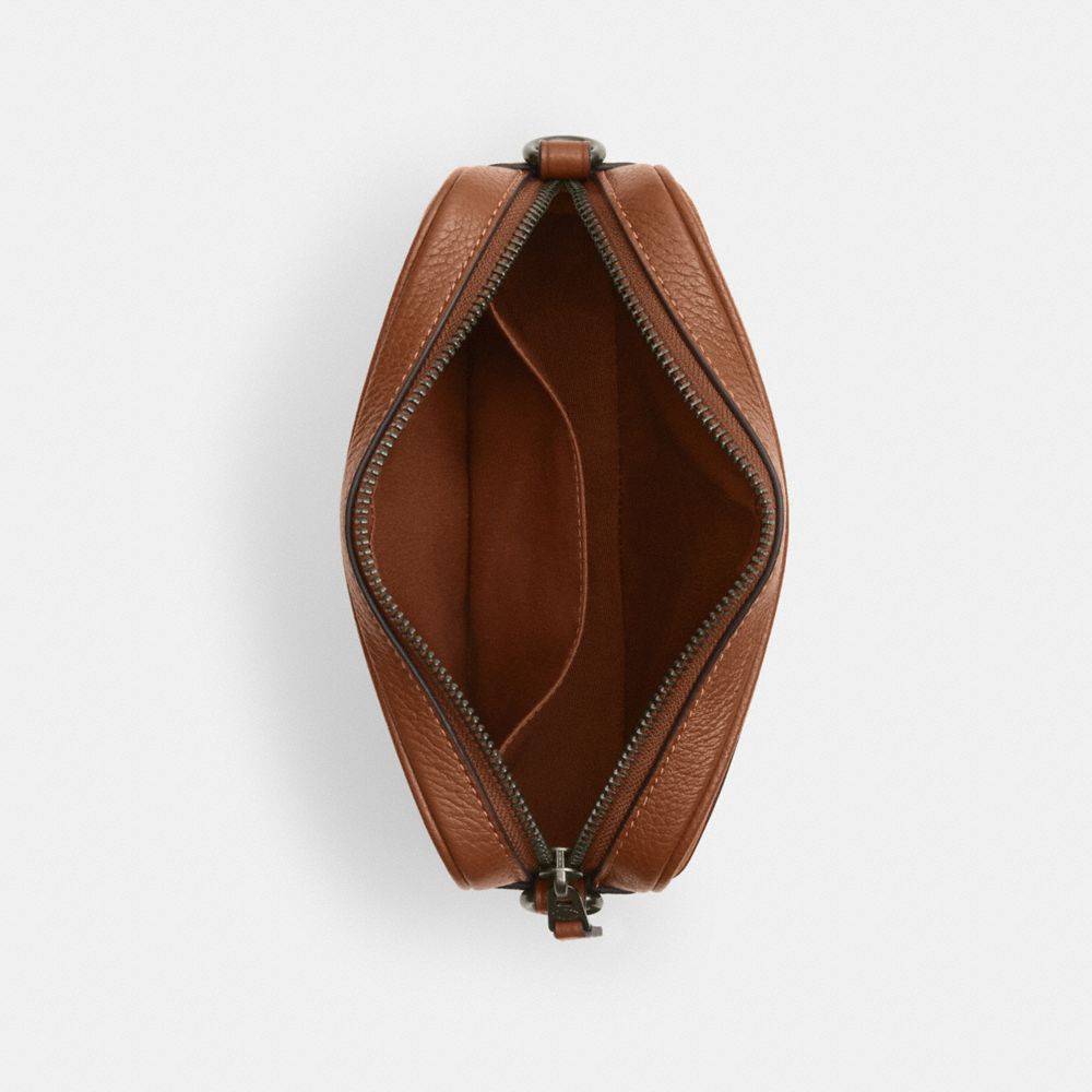 COACH®,Jayden Crossbody Bag In Suede,Leather,Crossbody,Logo,Embossed,Pen Holder,Casual,Brown,Inside View,Top View