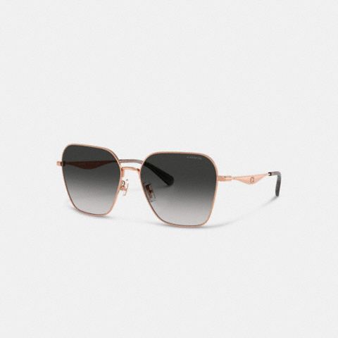 Coach C Hardware Metal Oversized Square Sunglasses