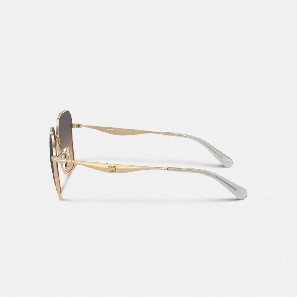 Coach C Hardware Metal Oversized Square Sunglasses — фото 4