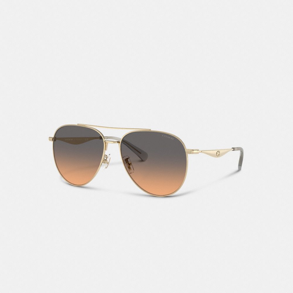 Coach Pillow Tabby Pilot Sunglasses In Smoke/warm Blush