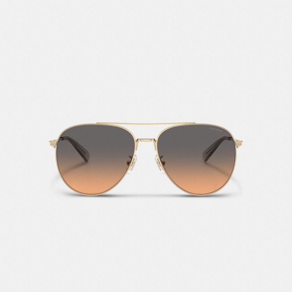 Coach Pillow Tabby Pilot Sunglasses In Smoke/warm Blush