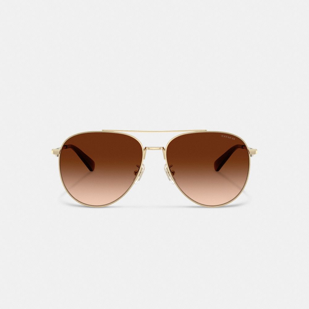 Coach C Hardware Metal Pilot Sunglasses