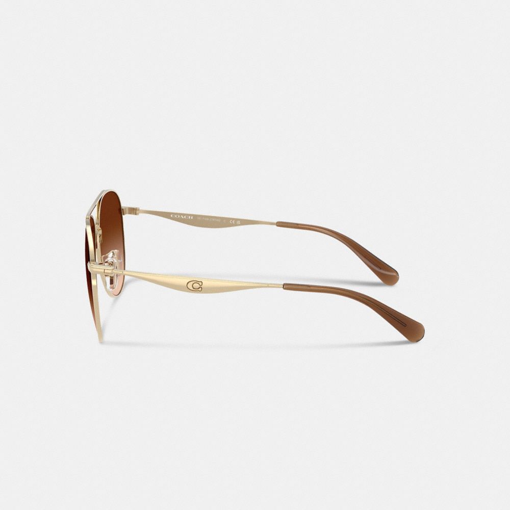 Coach C Hardware Metal Pilot Sunglasses