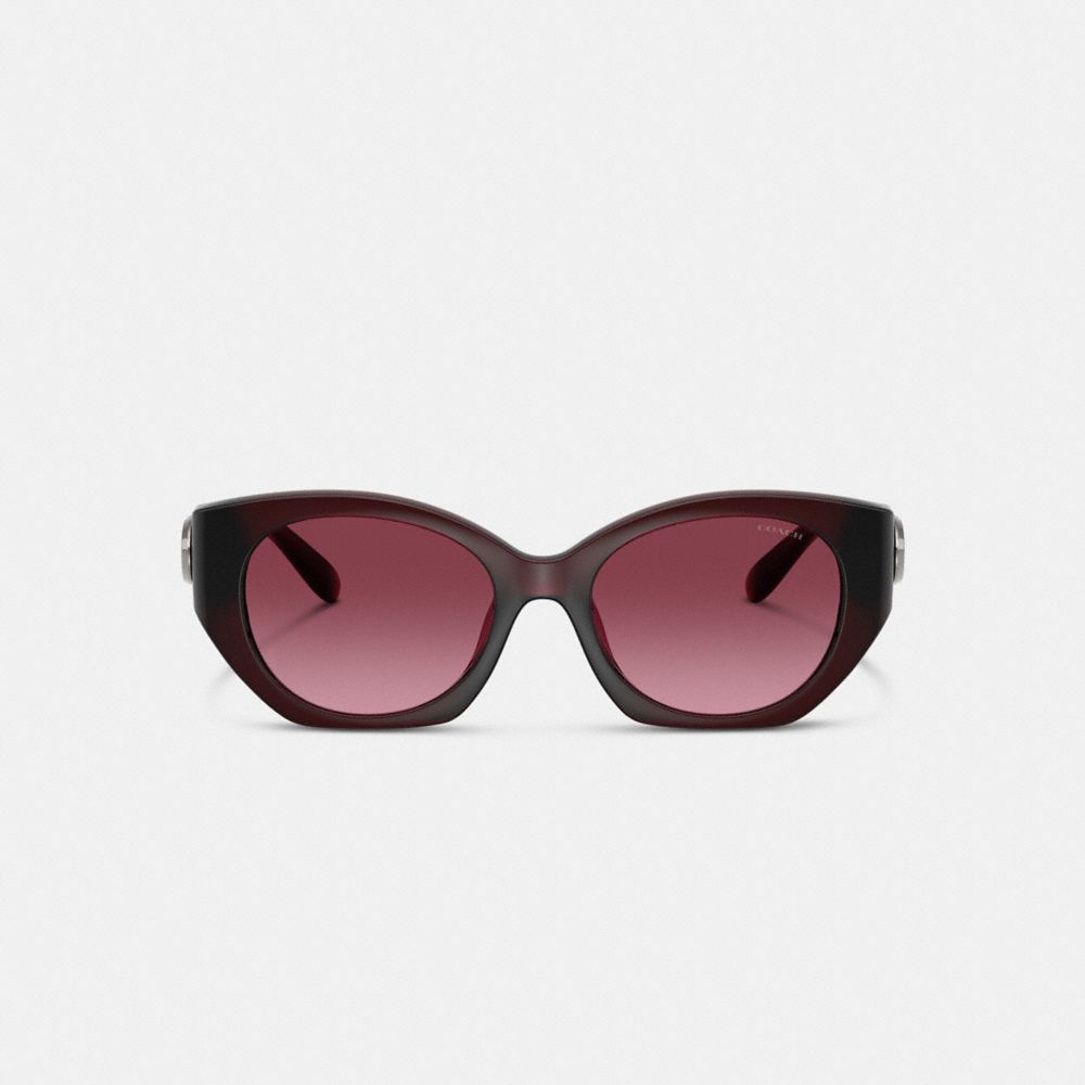 Coach Idol Oval Sunglasses In Berry Pink Gradient