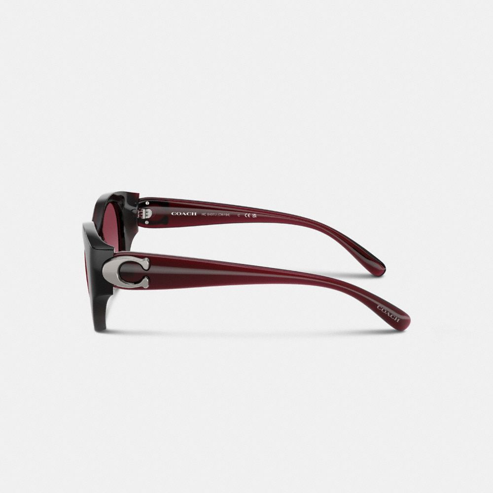Coach Idol Oval Sunglasses In Berry Pink Gradient
