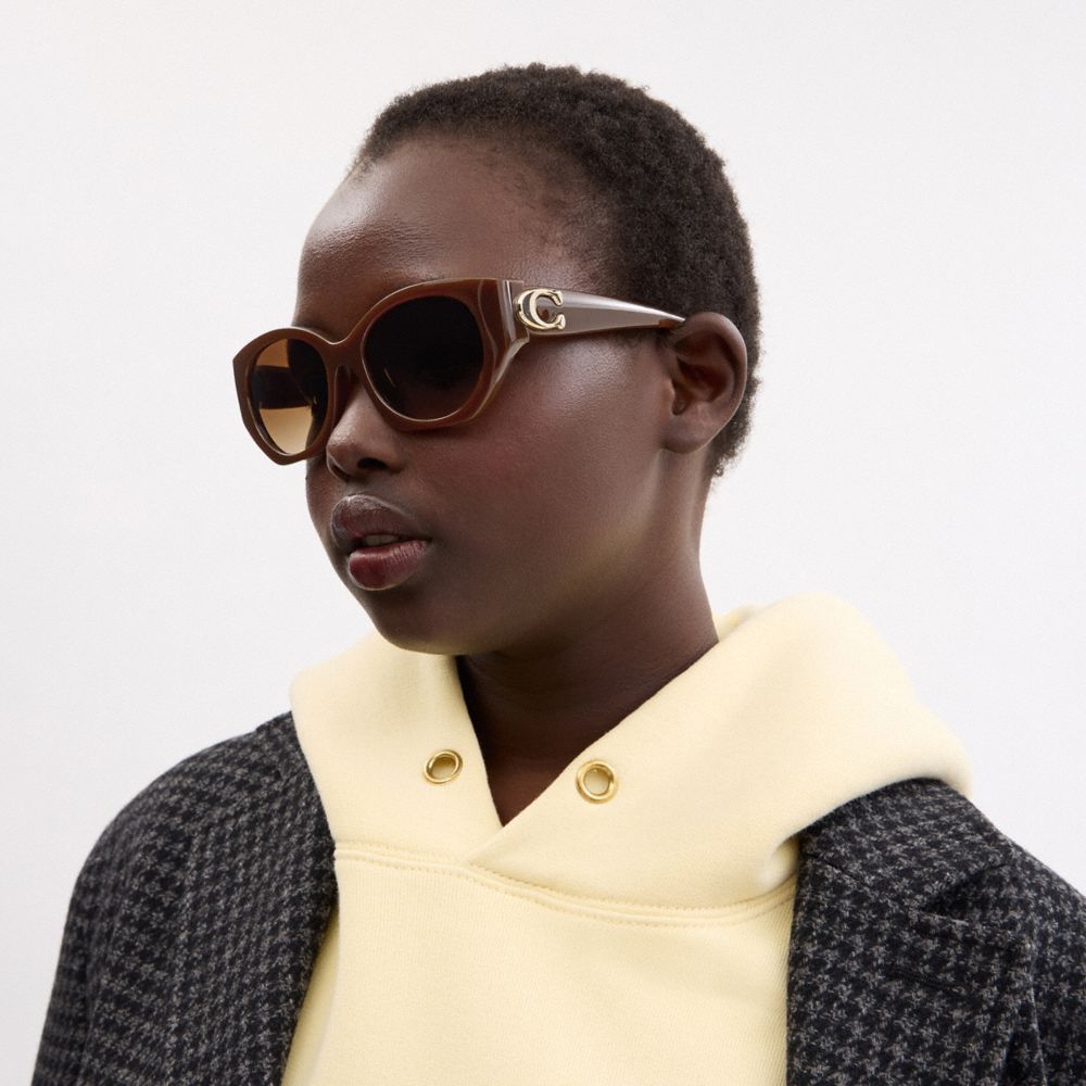 Coach Maxi Sculpted C Oval Sunglasses — фото 2