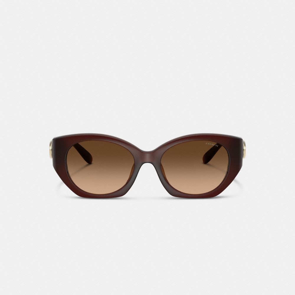 Coach Idol Ovale Sonnenbrille In Brown