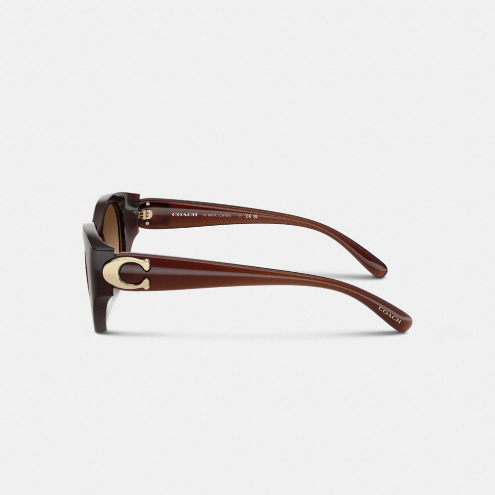Coach Idol Ovale Sonnenbrille In Brown