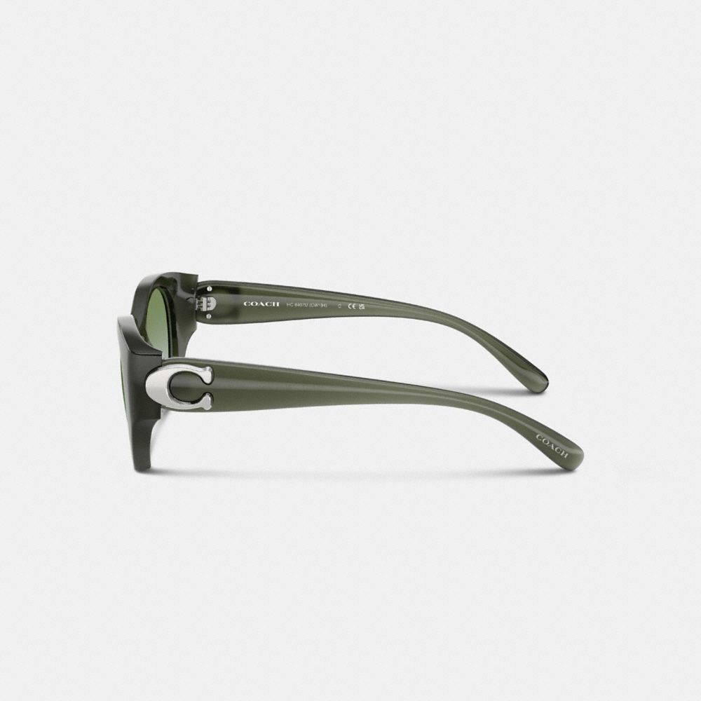 Coach Idol Oval Sunglasses In Green Gradient