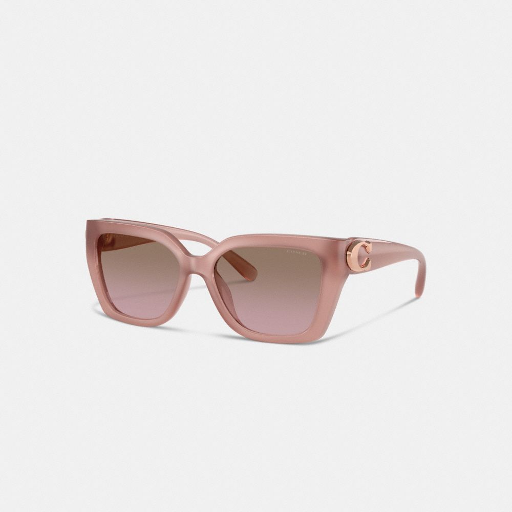 Coach Idol Square Cat Eye Sunglasses In Milky Pink