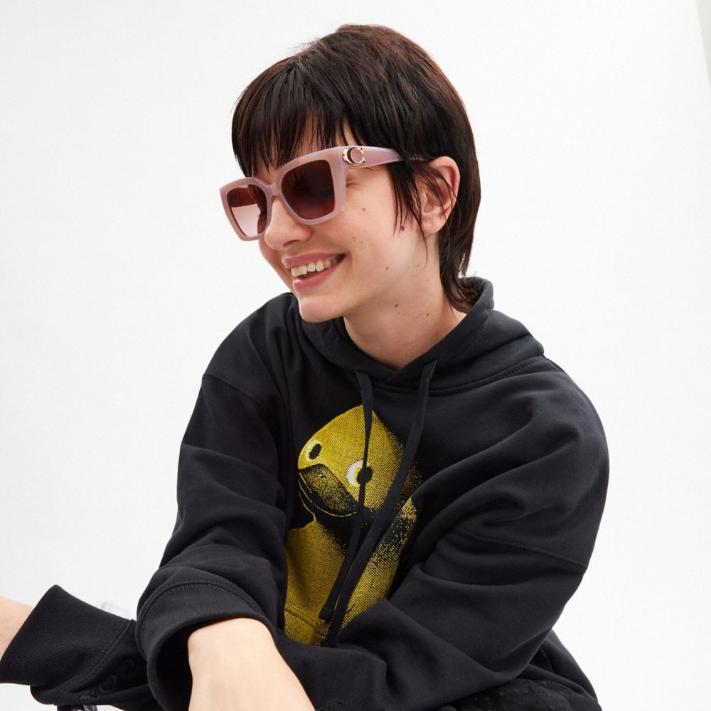 Coach Idol Square Cat Eye Sunglasses In Milky Pink