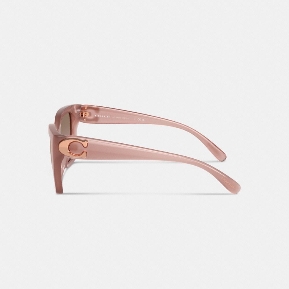 Coach Idol Square Cat Eye Sunglasses In Milky Pink