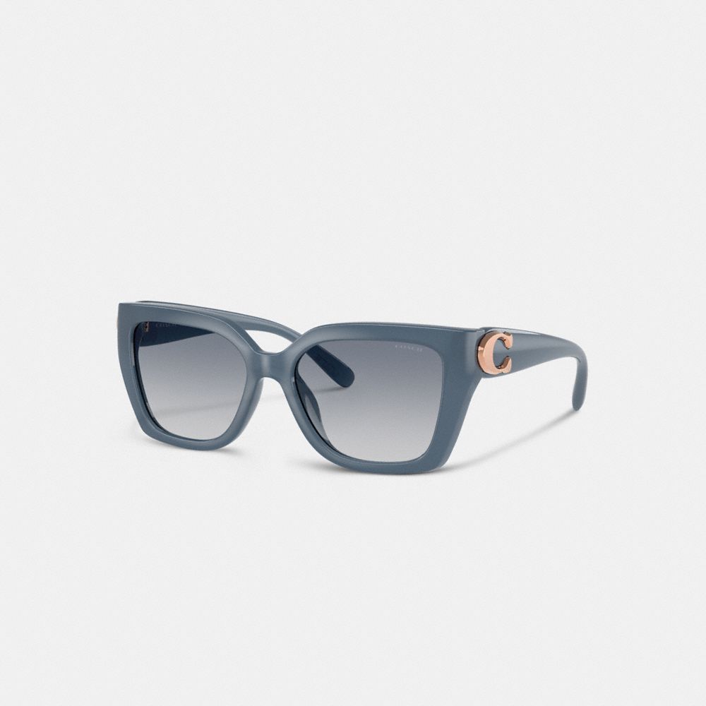 Coach Idol Square Cat Eye Sunglasses In Milky Blue