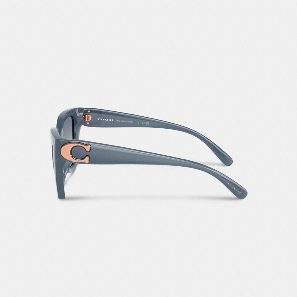 Coach Idol Square Cat Eye Sunglasses In Milky Blue