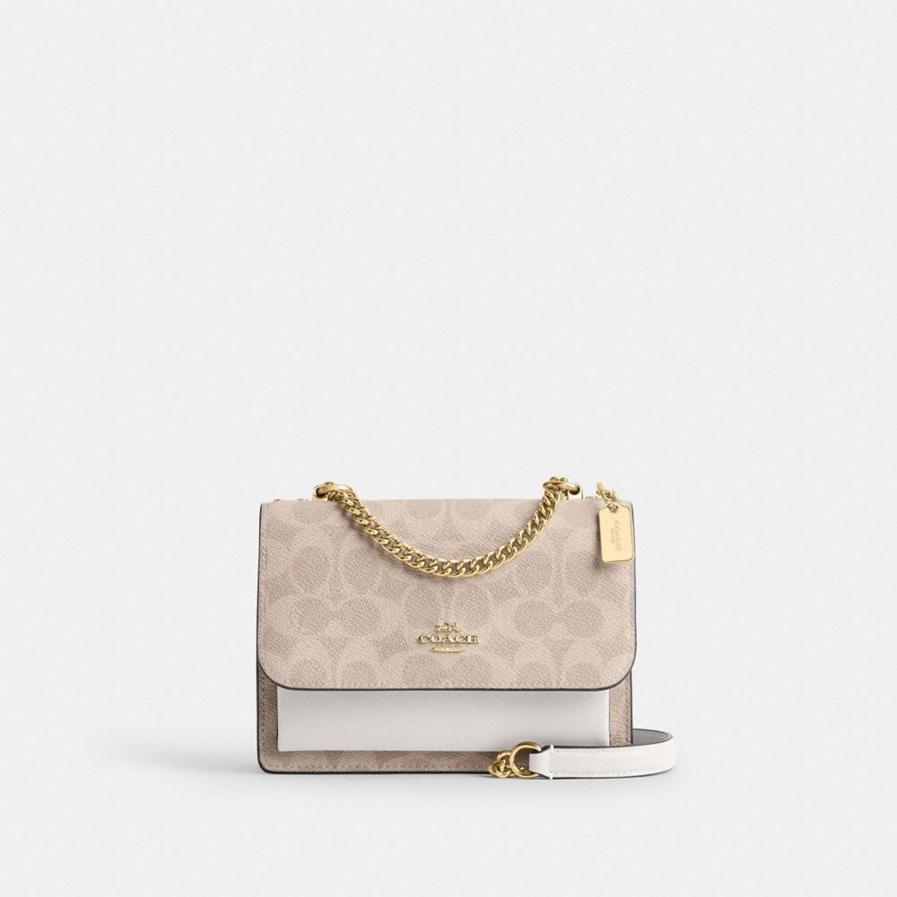 Coach Mini Klare Crossbody Bag in Gold Sand Chalk Signature Canvas