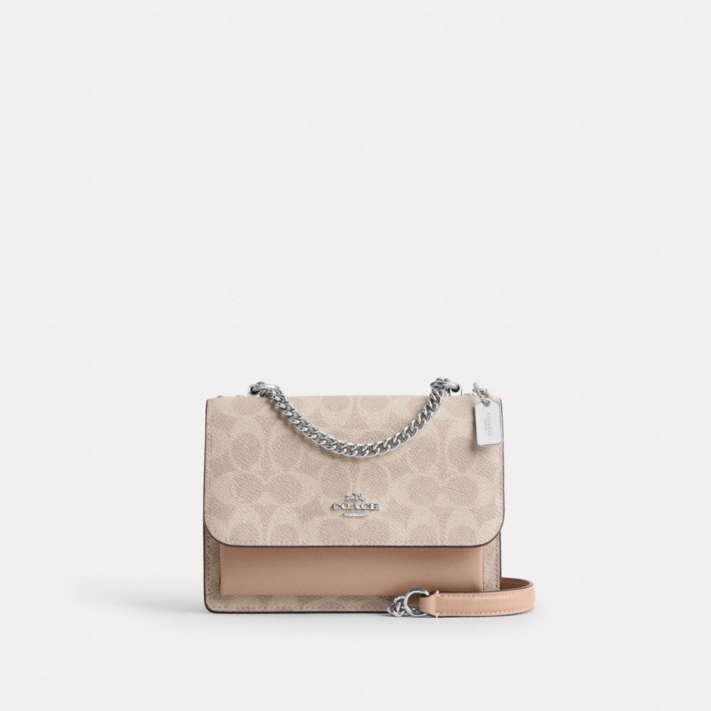 Silber Sand Taupe Mini Klare Crossbody Bag In Signature Canvas