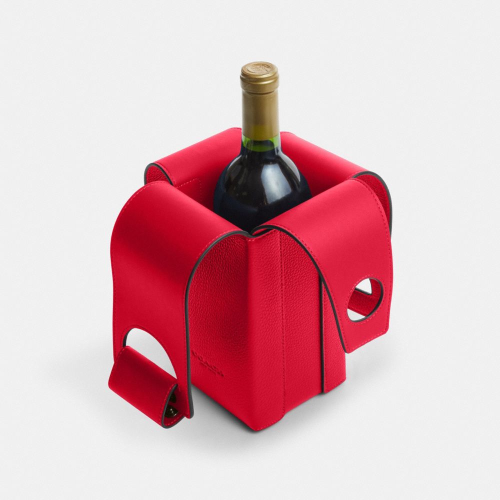 COACH®,SAC DE TRANSPORT POUR BOUTEILLE DE VIN,QB/Rouge audacieux,Inside View,Top View