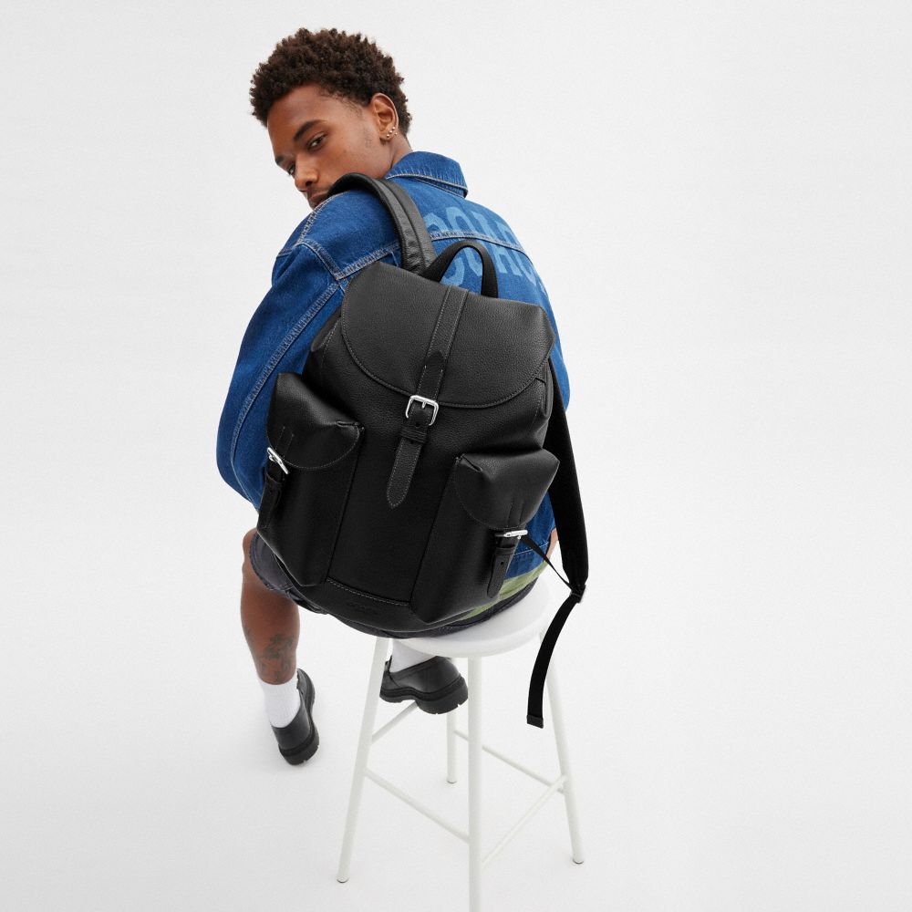 COACH®,Warner Backpack,Backpack,Casual,Black,Detail View