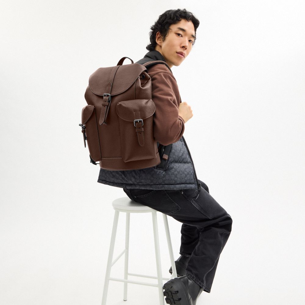 COACH®,Warner Backpack,Backpack,Casual,Brown,Detail View