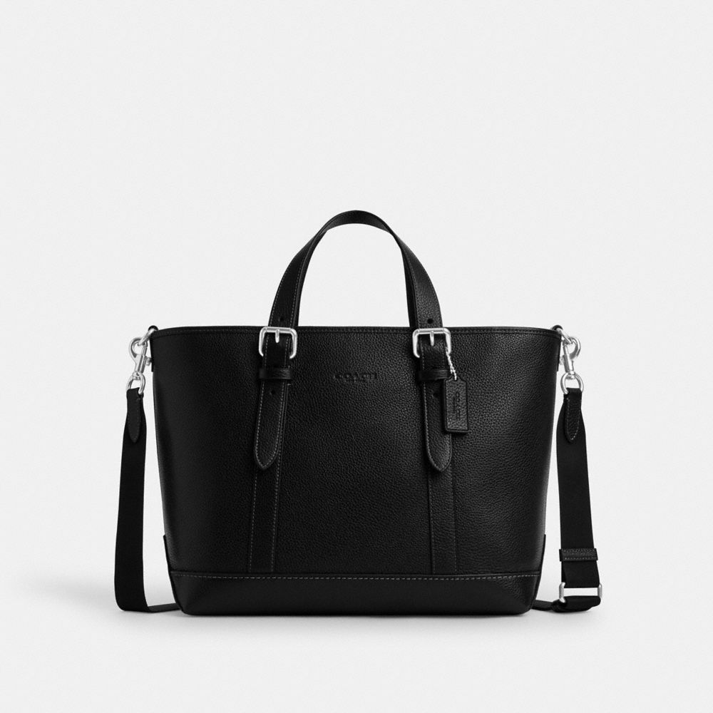 Silver Black Warner Tote Bag