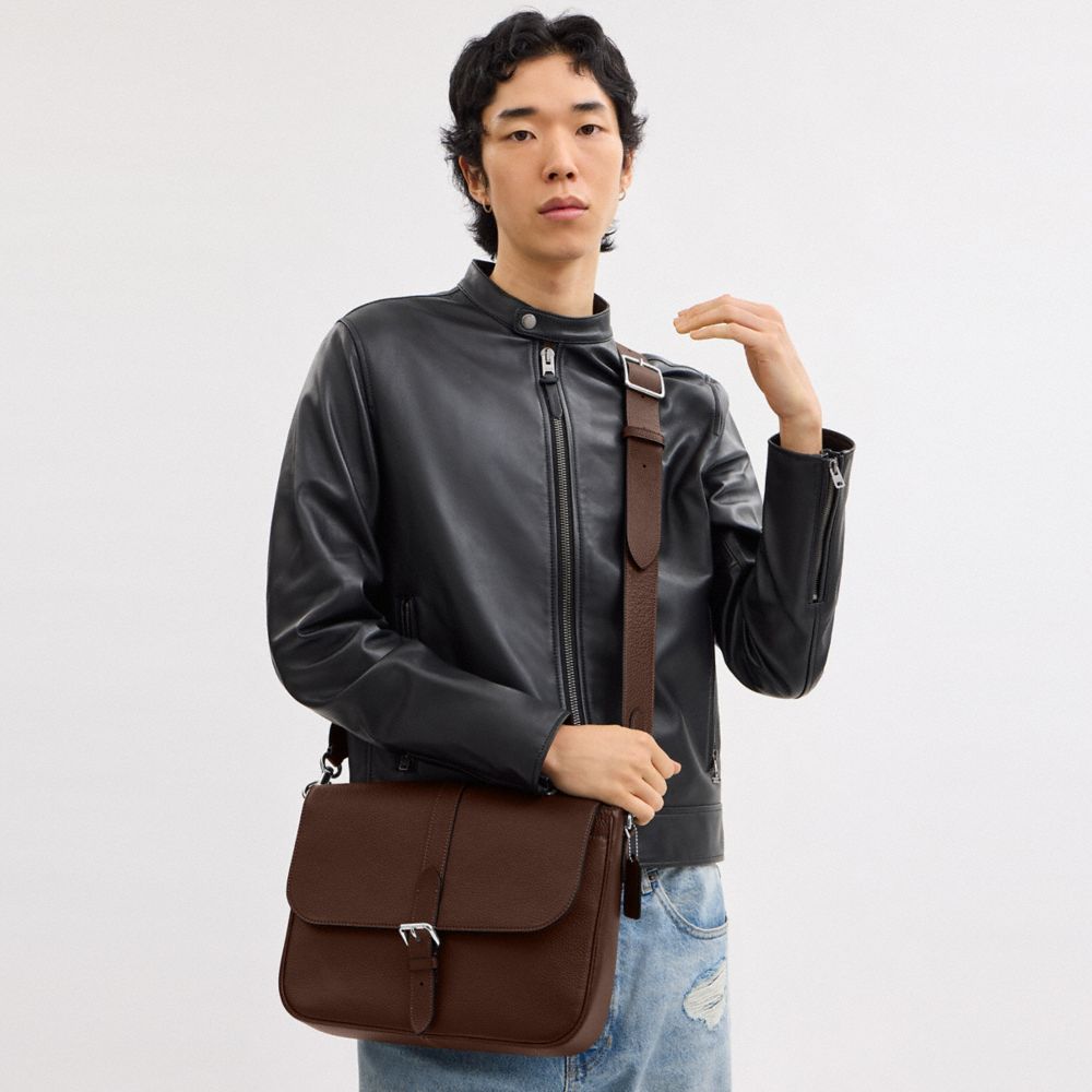 COACH®,Warner Messenger Bag,Crossbody,Casual,Brown,Detail View