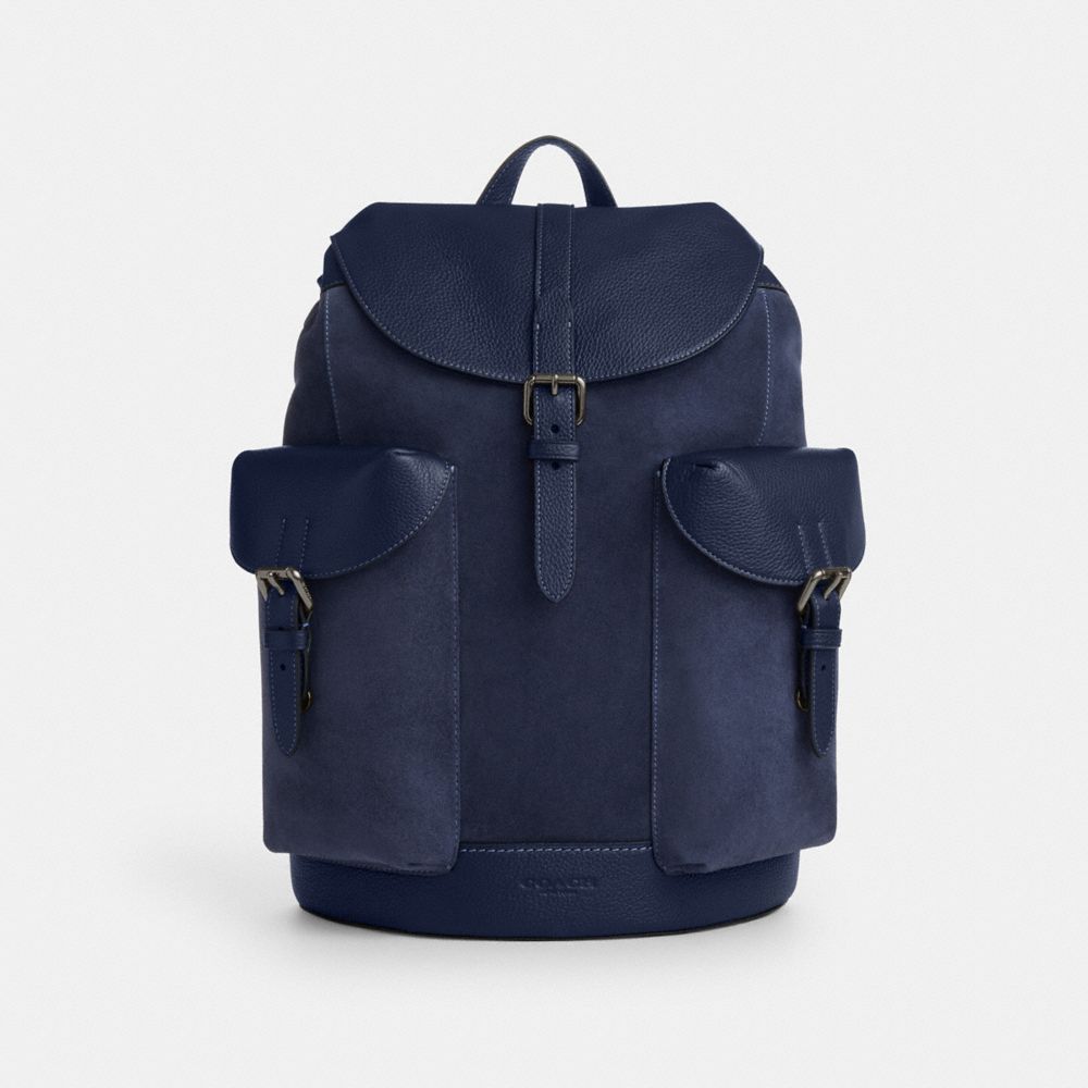 Leather and suede backpack online