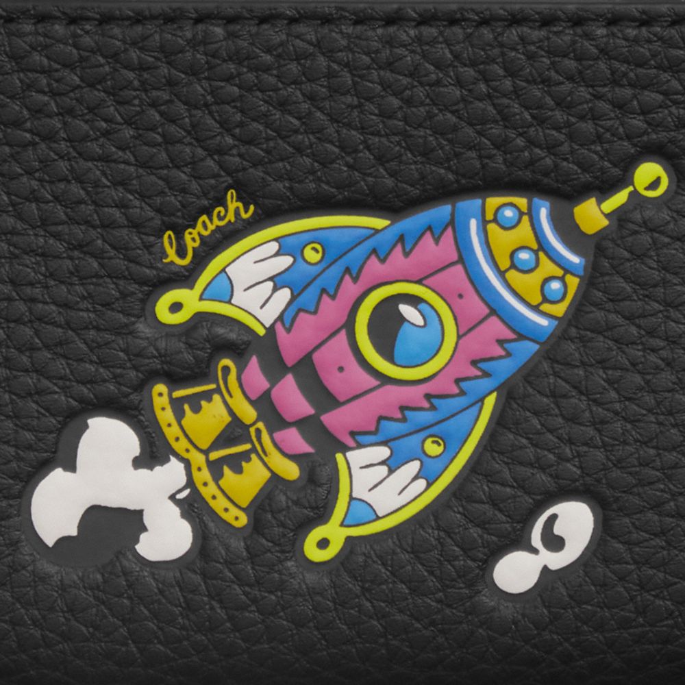 COACH®,コズミック コーチ ジップ カード ケース・ロケット プリント,