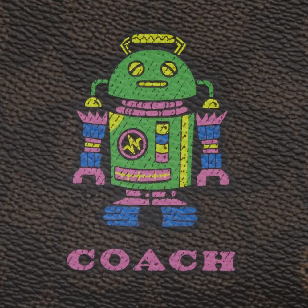 COACH®,コズミック コーチ ジップ カード ケース・ロボット プリント,カードケース&パスケース,