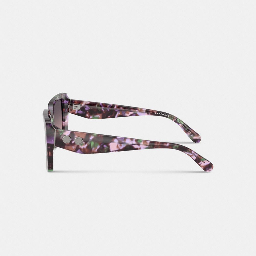 COACH®,LUNETTES DE SOLEIL CARRÉES SURDIMENSIONNÉES ROGUE,Pourpre dégradé,Alternate View