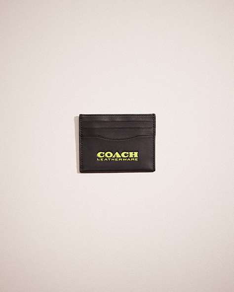 COACH®,RESTORED CARD CASE,Black/Neon,Front View