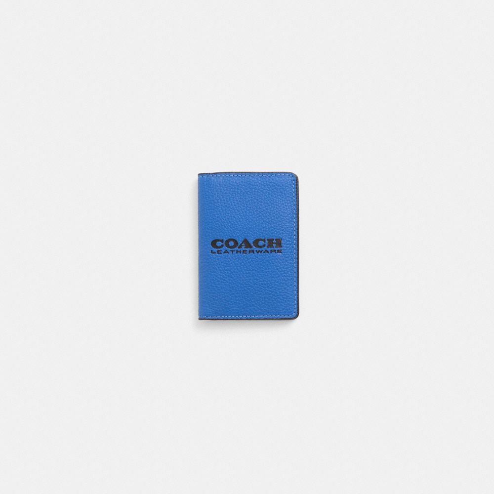 COACH®,Restored Card Wallet,Leather,Bi Fold,Coat Wallet,Logo,Word Embellishment,Casual,,Front View