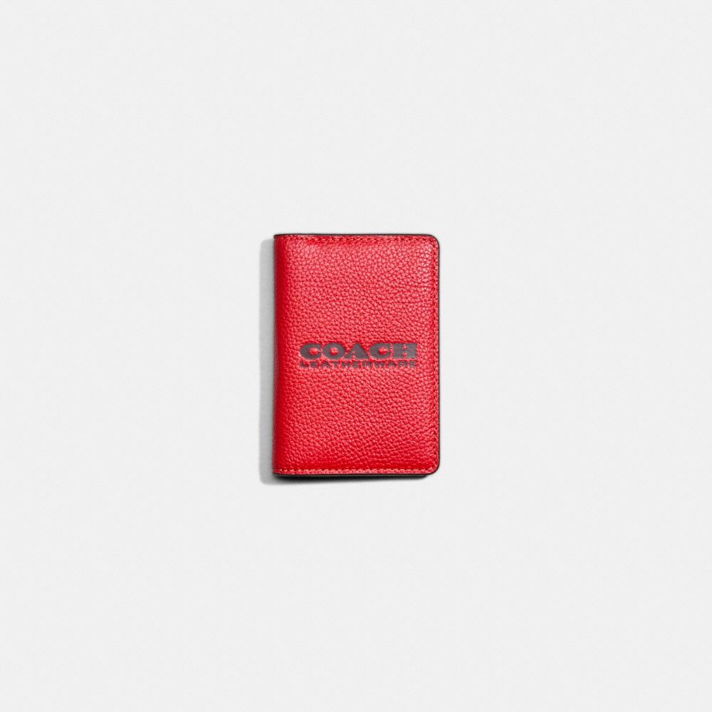 Coach Restored Card Wallet In Sport Red/oxblood