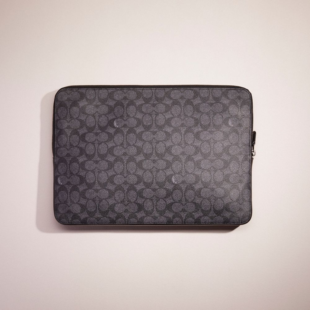 Coach Restored Laptop Case In Signature Canvas In Charcoal | ModeSens