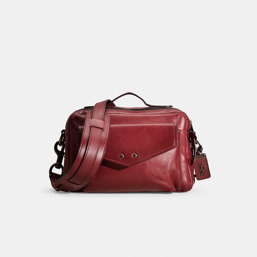 Coach Restored Jaxson Bag 28 In Black Copper/wine