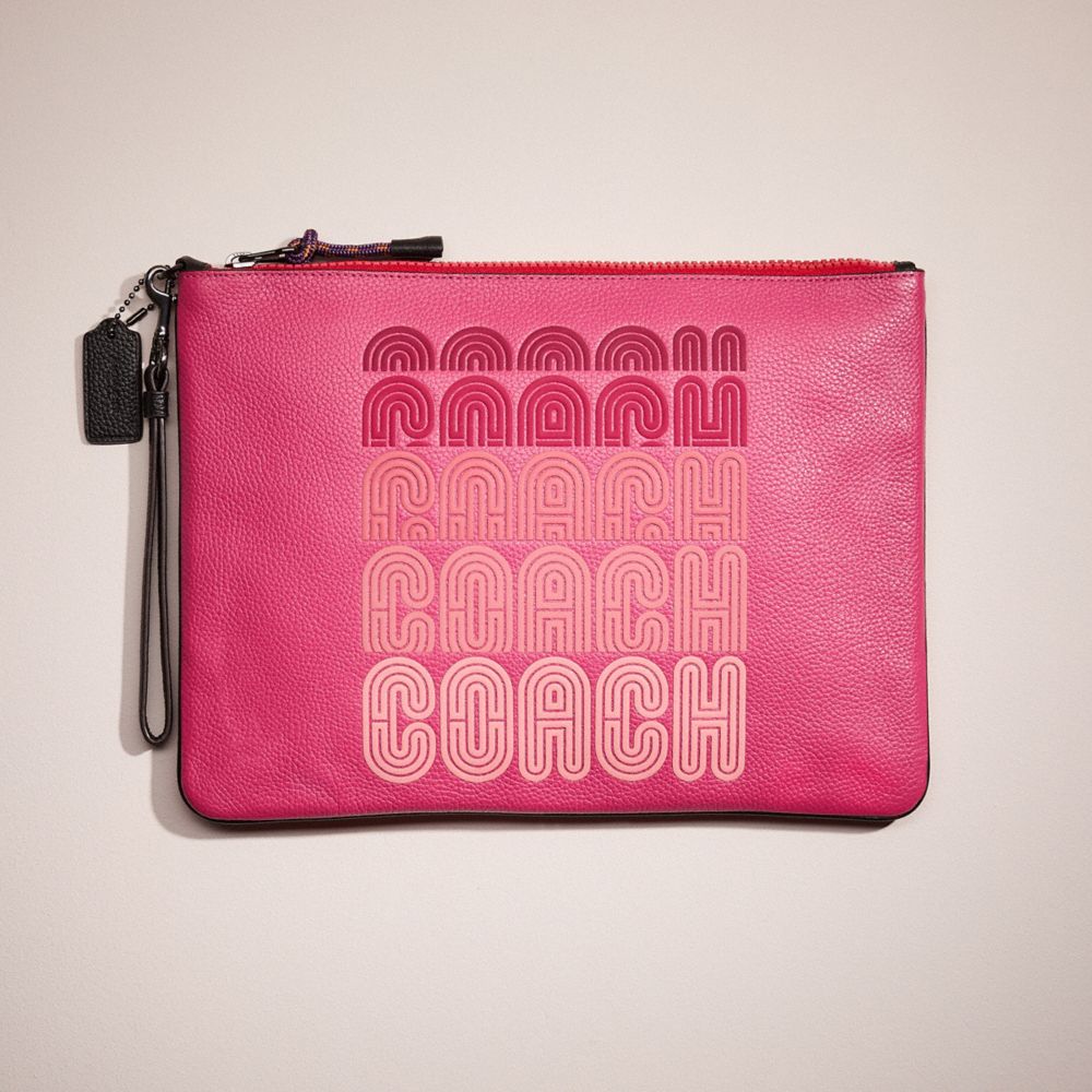 COACH®,Restored Large Wristlet 30 With Coach Print,,Front View