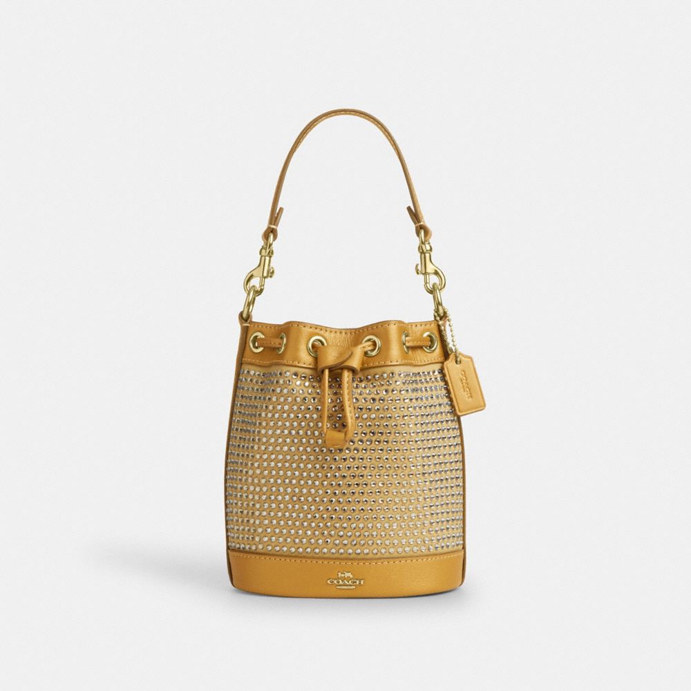 Gold bucket bag online