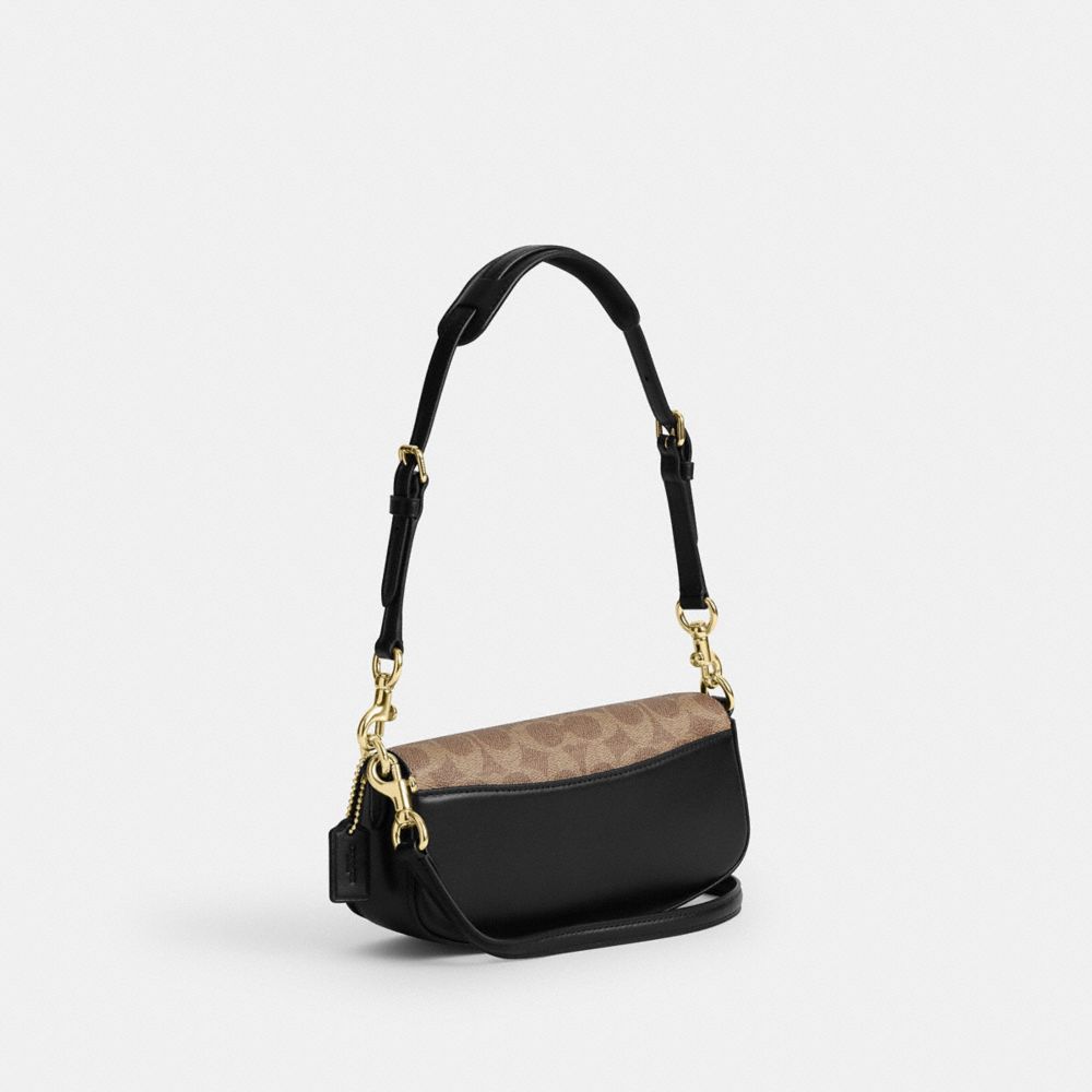 COACH®,Andrea Small Shoulder Bag In Signature Canvas,,Angle View