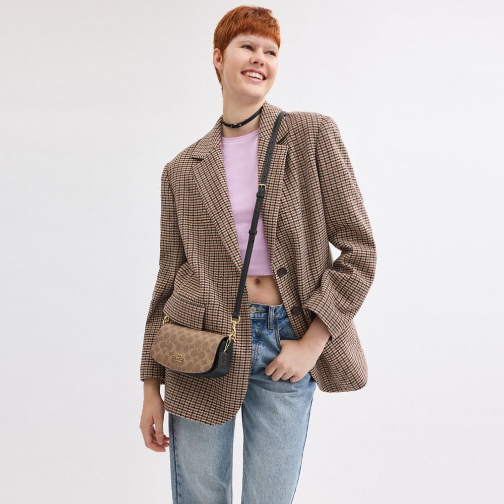 COACH®,Andrea Small Shoulder Bag In Signature Canvas,,Detail View