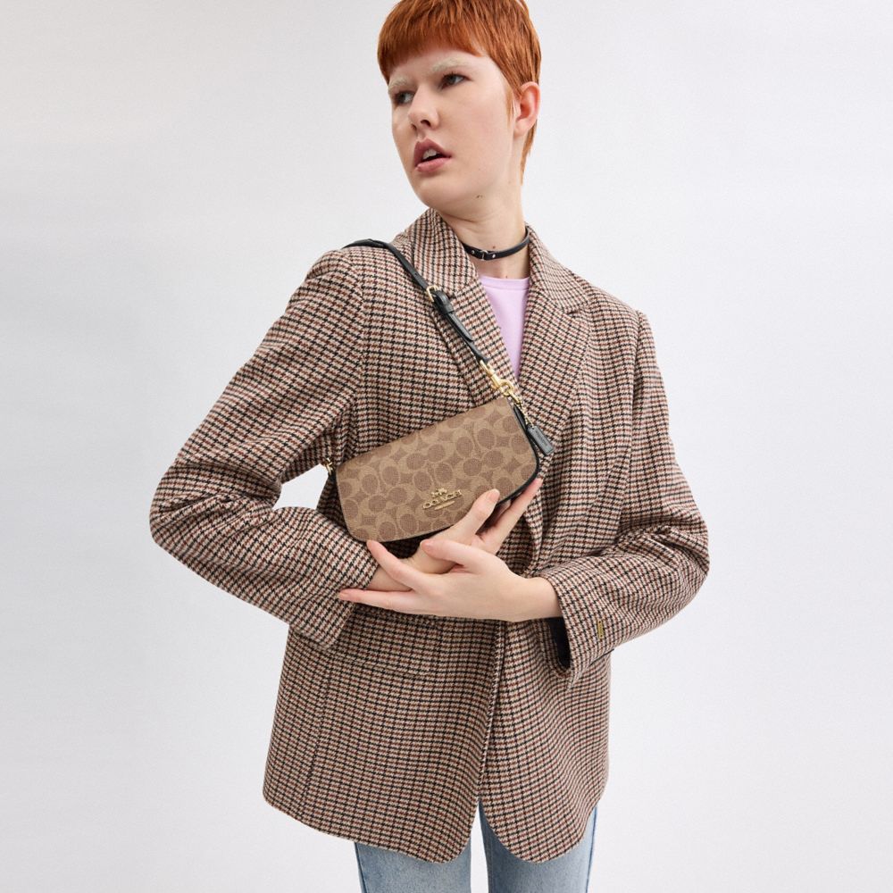 COACH®,Andrea Small Shoulder Bag In Signature Canvas,,Detail View