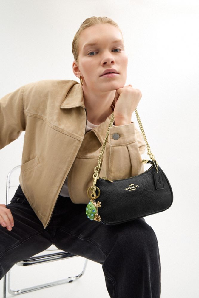 COACH®,Teri Mini Crossbody Bag,Shoulder Bag,Metal,Logo,Casual,Day Party,Black
