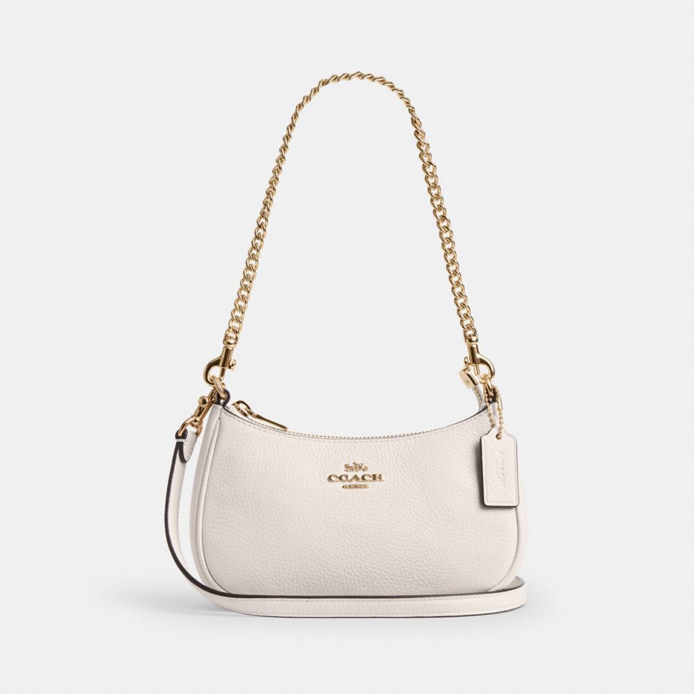 COACH®,Teri Mini Crossbody Bag,Shoulder Bag,Metal,Logo,Casual,Day Party,White,Front View