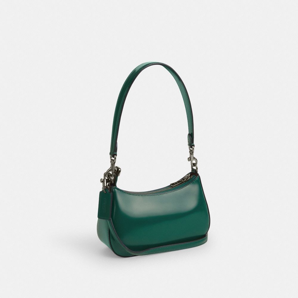 COACH®,Teri Mini Crossbody Bag,Shoulder Bag,Metal,Logo,Casual,Emerald,Angle View