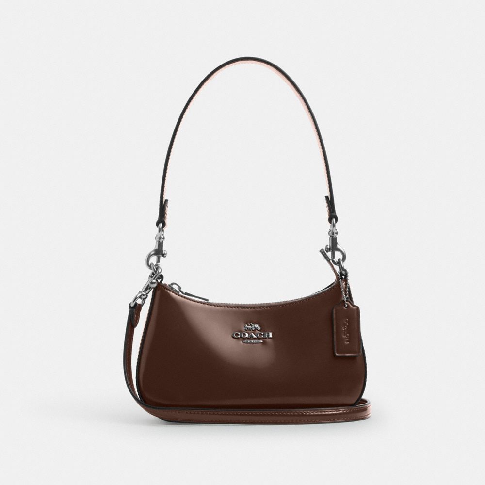 COACH®,Teri Mini Crossbody Bag,Shoulder Bag,Metal,Logo,Casual,Brown,Front View