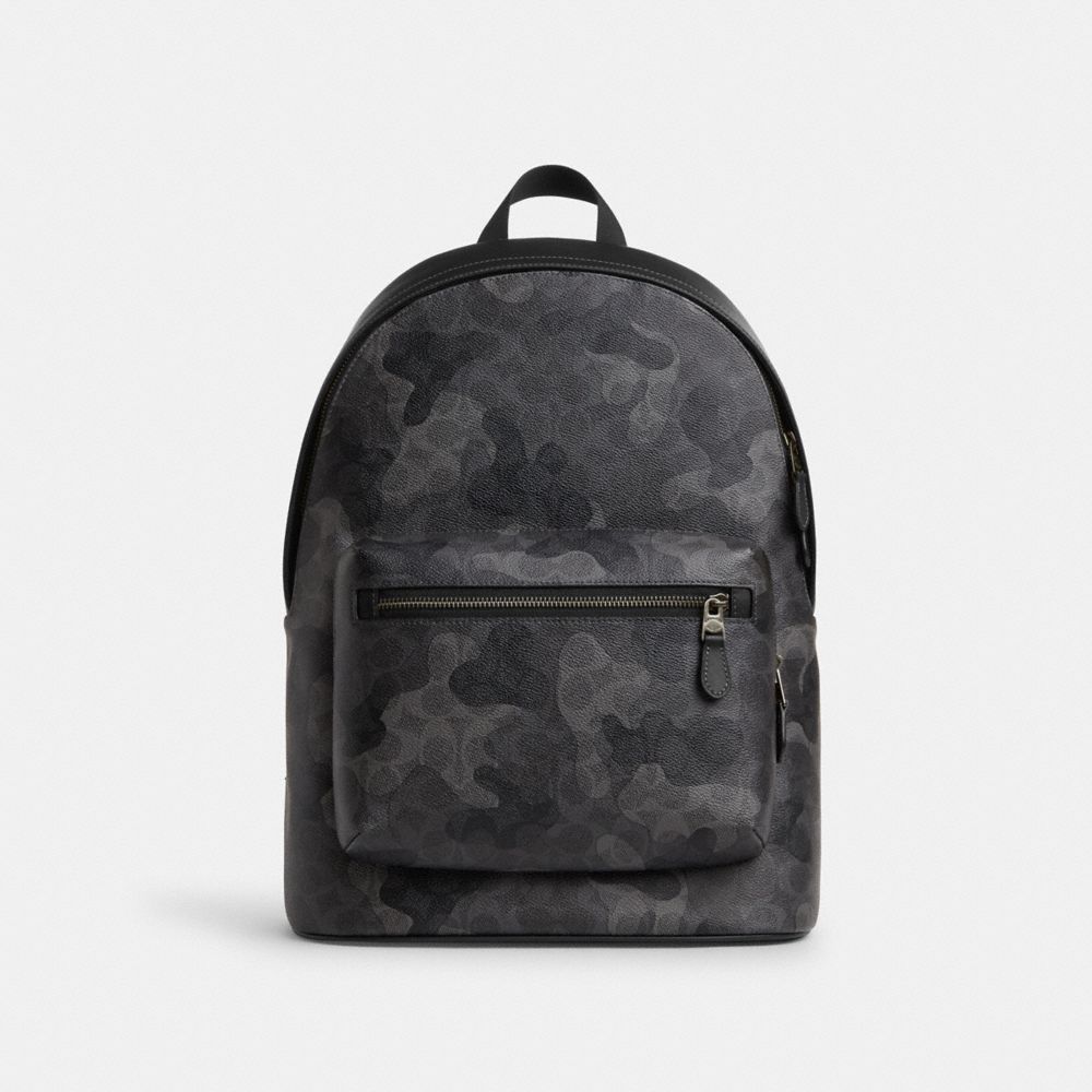 COACH®,West Backpack In Signature Camo Print,Backpack,Casual,,Front View