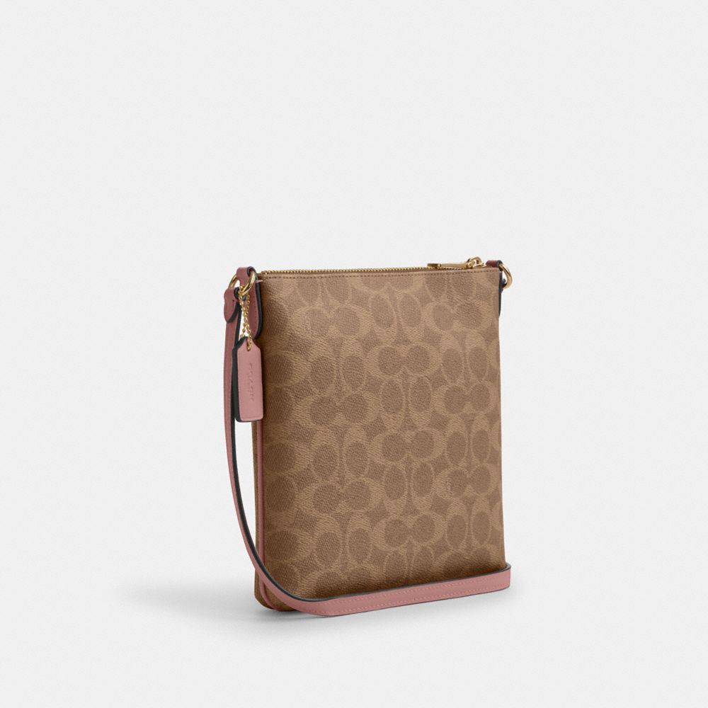 COACH®,Mini Rowan File Bag In Signature Canvas,Crossbody,Casual,,Angle View