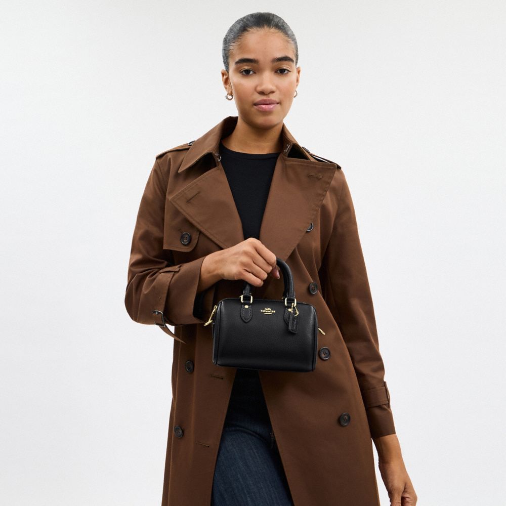 COACH®,Mini Rowan Crossbody Bag,Crossbody,Metal,Logo,Casual,Black,Detail View