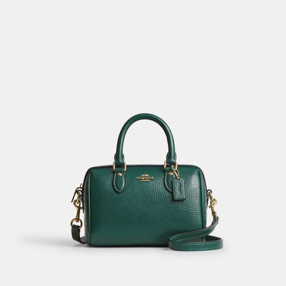 COACH®,Mini Rowan Crossbody Bag,Crossbody,Metal,Logo,Casual,Green,Front View