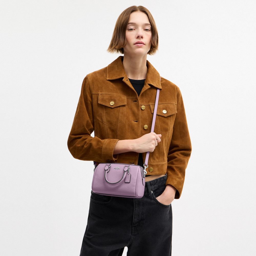 COACH®,Mini Rowan Crossbody Bag,Crossbody,Logo,Metal,Casual,Lavender