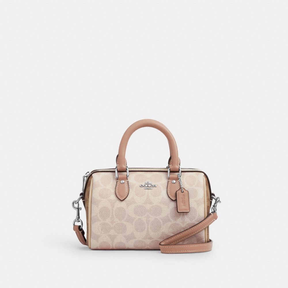 COACH®,Mini Rowan Crossbody Bag In Blocked Signature Canvas,,Front View image number 0