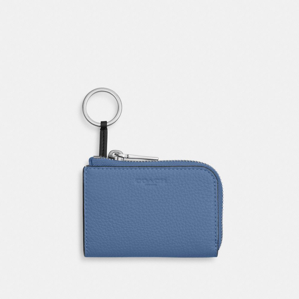 COACH®,ジップ キー ケース,キーケース,ｼﾙﾊﾞｰ/ﾗｲﾄ ﾃﾞﾆﾑ